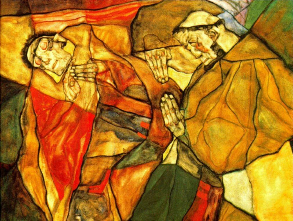 Egon Schiele - Agony _The Death Struggle_ Detail